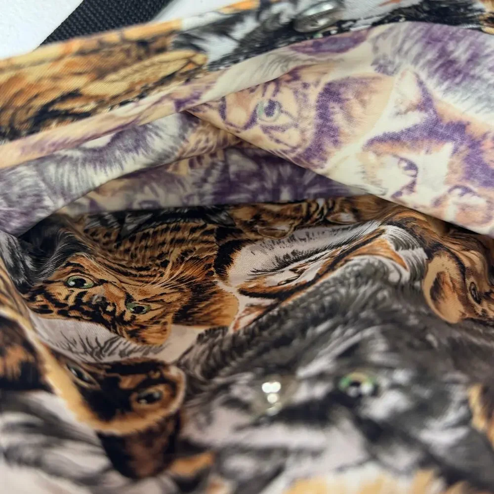Broad Bay Cat Feline Faces Whimsical Canvas Crossbody Bag